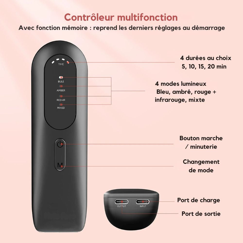 Masque LED Visage Anti-Âge Professionnel